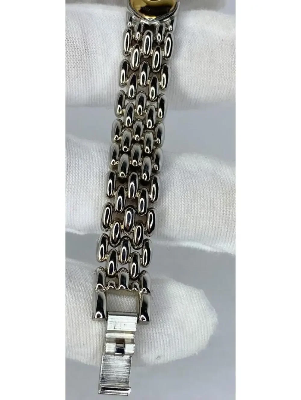 Diamante Women's Silvertone Diamond Quartz Watch Metal Link Bracelet Band